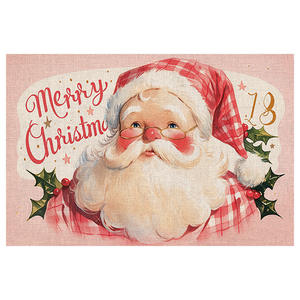 Alfombra de Navidad con diseño de gorro de Papá Noel rosa, rectangular, absorbente, de cuero, antideslizante para interiores, decoración festiva para el hogar, alfombra de entrada para el baño - Product Image 4