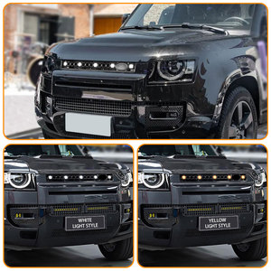 Rejilla de parachoques delantero negra de nuevo diseño con luz de rejilla central de estilo OCTA modificada para <span class=keywords><strong>Land</strong></span> <span class=keywords><strong>Rover</strong></span> <span class=keywords><strong>Defender</strong></span> 90 110 130 2020 + - Product Image 5