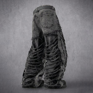 DiZNEW 2025 Jeans da Uomo Silhouette Oversize a Gamba Larga per un Movimento Senza Sforzo Jeans Distintivi del Produttore Jeans <span class=keywords><strong>Cargo</strong></span> da Uomo - Product Image 5