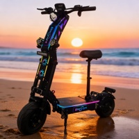 Geofought 10000W 15000W Yarış Elektrikli Scooter 72V Çift Motorlu Katlanabilir Yetişkin Elektrikli Scooter Koltuklu Arazi Lastikleri G14