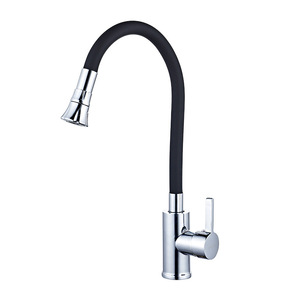Kitchen Faucet Single Handle Pull Down <b>Spray</b> Deck <b>Mounted</b> Contemporary Ceramic Valve Core - Product Image 1