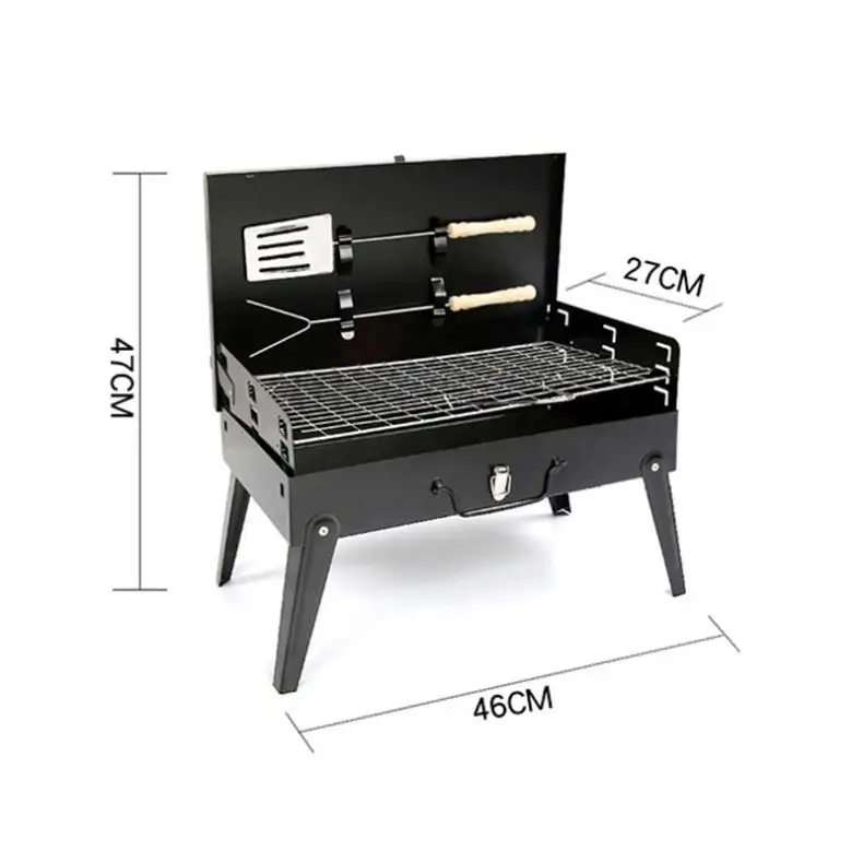 Barbacoa al aire libre Horno Parrilla Rack Portátil Plegable Pcnic Horno Caja Tipo Parrillas de barbacoa