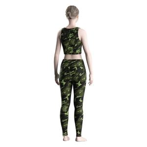 Ensemble de sport et yoga camouflage pour femme – Haut sans manches extensible et séchage rapide, legging taille haute coupe athlétique ajustée - Product Image 6
