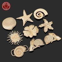 Hebilla de Conexión para Bikini, Accesorio de Metal para Trajes de Baño, Hebilla de Forma Irregular Dorada con Diseño de Concha Marina para Vestidos de Mujer, Hebilla Decorativa de Concha Personalizada