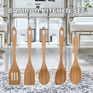 أواني مطبخ خشبية بسعر تنافسي ، نوعية جيدة طويلة من الخيزران Spatulas - Product Image 2