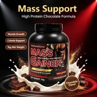 Poudre de gain de masse tout-en-un personnalisée 1 kg, chocolat, haute teneur en protéines, complément nutritionnel sportif, croissance musculaire adulte, ODM, marque privée