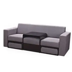 Factory custom elegant and comfortable three-seat fabric multi-functional sofa bed with coffee table and drawer