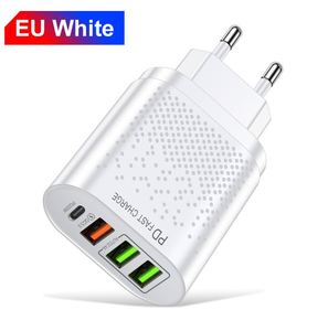 40W PD QC3.0 Multi-Port Type-<b>C</b> + 3 <b>USB</b> Fast Charging <b>Adapter</b> with PC Fireproof Material CE Certified UK <b>Plug</b> - Product Image 2