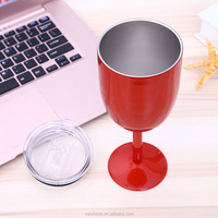 Gobelet à vin doré en acier inoxydable incassable 10oz, gobelet isolé en verre violet