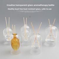 Diffuseur d'huiles essentielles de luxe sans flamme en verre borosilicate double couche, diffuseur de parfum d'intérieur, bâtonnets diffuseurs