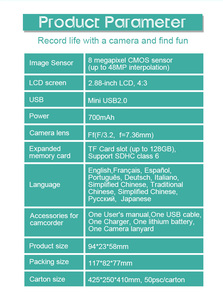 Наружная фотография <span class=keywords><strong>2</strong></span>,88 дюймов ЖК-экран заряжаемая цифровая мини-камера различные фильтры для лица камеры обнаружения для подарка на день рождения - Product Image 6