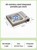 Réchaud manuel portable léger en acier inoxydable au butane avec allumage pour le camping et les pique-niques en toutes saisons