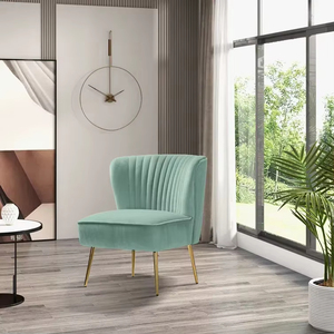 Phong cách Bắc Âu đồ nội thất phòng khách bên ghế phòng ngủ Nhung Màu Xanh lá cây giọng ghế để bán - Product Image 2