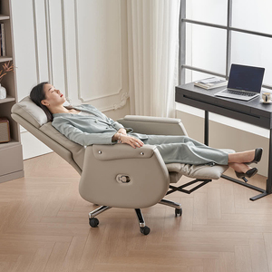 Best Price Soft <strong>Boss</strong> Manager Executive White Leather Ergonomic Revolving Recliner Swivel Office <strong>Chair</strong> With Footrest - Product Image 2