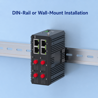 Switch industriel géré sur rail DIN 4GE 4 fibres, switch réseau optique Gigabit RJ45 pour anneau redondant
