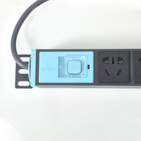 Unité de distribution d'alimentation (PDU) 1U basse tension en alliage d'aluminium noir à 6/8 ports, interrupteur IP66, 16A, pour rack de serveur 19 pouces