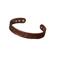 Brazalete de Cobre Puro Hecho en India, Diseño Moderno y Antiguo, Ajustable, para Meditación, Sanación y Feng Shui, Joyería para Hombre