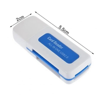 Lector de tarjetas de memoria T-flash/SD/MS/M2 multifuncional 4 en 1 de alta velocidad USB 2,0 con adaptador de cubierta Fabricante Proveedor