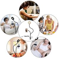 Anneau lumineux pour selfie pour diffusion en direct / support flexible pour selfie avec anneau lumineux LED et clip pour support de téléphone portable