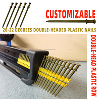 Clou commun à tige lisse en fer poli, qualité industrielle, à double tête ronde, revêtement vinyle, diamètre 4,1 mm, marque DZM