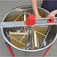 Extracteur de miel manuel 4 cadres en acier inoxydable de qualité supérieure – Outil d'apiculture