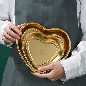 奢华定制标志金色304不锈钢餐具婚礼装饰心形零食储物托盘珠宝展示 - Product Image 2