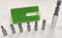 RALTER Set Obeng Profesional Modis 7 Buah Kompak 25mm Sandblasted Phillips Pozidriv Mata Obeng Tempa 1 Buah Tempat Mata Obeng