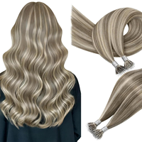 Extensiones de Cabello Luxsea con Anillas Nano, Cabello Humano 100% Virgen Chino de Doble Trama y Puntas Completas, Calidad de Lujo, 20 Pulgadas