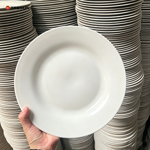 Wholesale WhiteI Custom Printed White <b>Ceramic</b> Porcelain Dinner <b>Plate</b> Set Microwavable Dishwasher Safe for Restaurant - Product Image 1