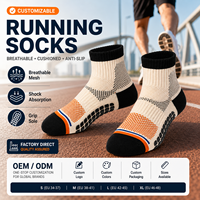 Chaussettes de course en laine mérinos, rembourrées, respirantes, chaudes, anti-odeur, pour l'entraînement quotidien, échantillon gratuit, lettres hautement personnalisables, OEM