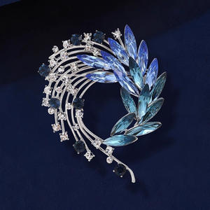 Broches de Cristal con Forma de Flor, Botones de Estrás, Aleación Chapada en Oro, Personalizados, Unisex, Regalo para Compromiso, Boda, Fiesta - Product Image 2