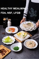 Groothandel Restaurant Servies Onbreekbaar 7,5 Inch Wit Bloem Motief Melamine Dessertbord