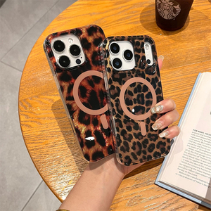เคสโทรศัพท์แม่เหล็กแบบมีกลิตเตอร์ลายกราฟฟิตี IMD สองชั้น สำหรับ iPhone 17 ลายเสือดาว - Product Image 5