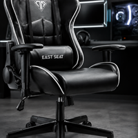 Chaise de Gamer AOR en Tissu, Chaise de Course à Dossier Haut, Hauteur Réglable, Base Rotative, Accoudoirs Ajustables, Ergonomique, Industrielle, pour la Maison