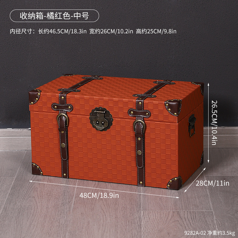 9282A-02 Boîte de rangement - Orange-Rouge - Taille moyenne