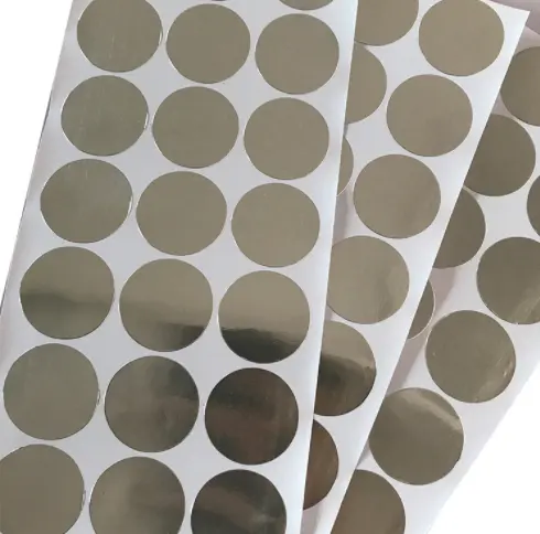 SEDEX Approved Factory Custom Round Silver Aluminium Foil Sticker Seal For Cosmetic Tube