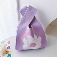 Tas Ponsel Rajut Lucu Motif Kartun untuk Anak Perempuan, Tas Selempang Kecil dan Portabel, Tas Tangan Wanita