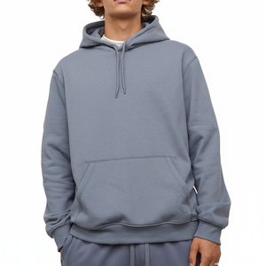 Custom Men's 100% Cotton Oversize <b>Thick</b> <b>Fleece</b> Hoodie Drop Shoulder Plain Blank Streetwear Embroidered Technics for Autumn ODM - Product Image 1