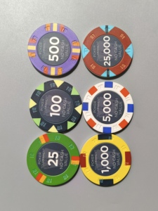 Chips Games Ace King Custom Tri-Color Design Poker Chips Tray with One-<b>Side</b> Printing Personalized with Your Artwork - Product Image 3