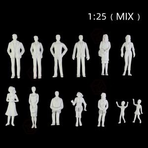 Figure Umane in Miniatura in Plastica Bianca Non Dipinta per Modellismo Architettonico Fai-da-Te - Product Image 4