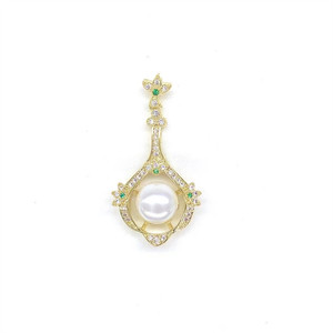 Colgantes solitarios de perlas Zhenlu chapados en oro con forma de gota de agua de circón para uso diario DZ22001 - Product Image 5