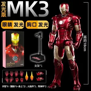Marvel War Machine MK1 à MK43 Modèle Articulé Lumineux Iron Hulkbuster Armor Whiplash Titanium <span class=keywords><strong>King</strong></span> Cadeau Nouvel An Anniversaire - Product Image 4