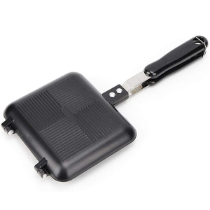 Popular Portable Sandwich Cake Mold Aluminium Roasting Pan Outdoor Use Two Side Breakfast Sandwich Grill Pan - Product Image 1