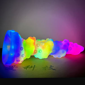 FAAK harga pabrik 8 inci multi-warna gurita mainan seks g-spot pijat bercahaya <span class=keywords><strong>Stimulator</strong></span> bersinar dalam gelap tentakel Dildo - Product Image 4