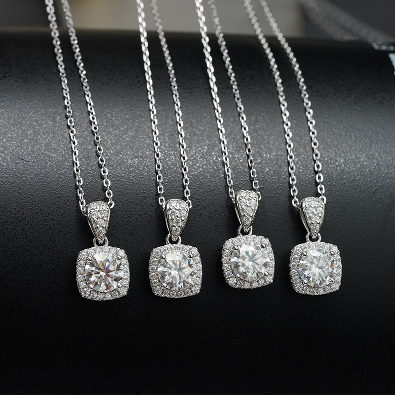 Starsgem Moissanite Necklace Jewelry 14K White