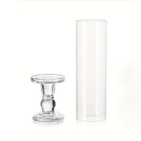 Élégant Porte-Bougie en Verre Cristal Transparent, Grand Support à Bougie pour Centre de Table de Mariage, Décoration de Fête à Domicile