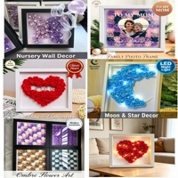 Cadre photo 3D carré personnalisé en PE avec rose rouge, boîte à ombre, acrylique incassable PS, LED, cadeau écologique pour la Saint-Valentin, la fête des mères, un mariage