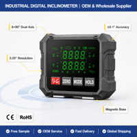 Inclinómetro Digital, Transportador de Ángulos de 4x90 Grados, Eje Único, Alta Precisión, Base Magnética, Herramienta de Medición de Ángulos, CE RoHS