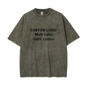 Design OEM/ODM Blank Heavyweight Oversized Design T-shirt 3D Screen Printing T Shirt Custom Your Brand 100% Cotton t Shirt - Product Image 3