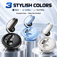 Earbud Open-Ear 2026 X56 OWS 6.0 dengan Terjemahan 150 Negara, Pengait Kawat Memori 12mm, Layar Digital, Tahan Air IPX-3, Sentuh